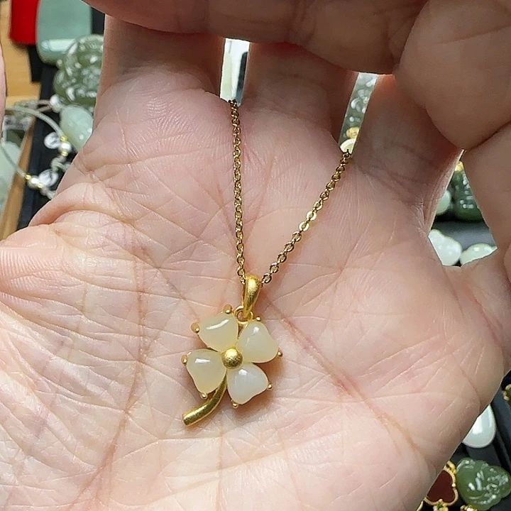 颈饰银S925镶嵌和田玉