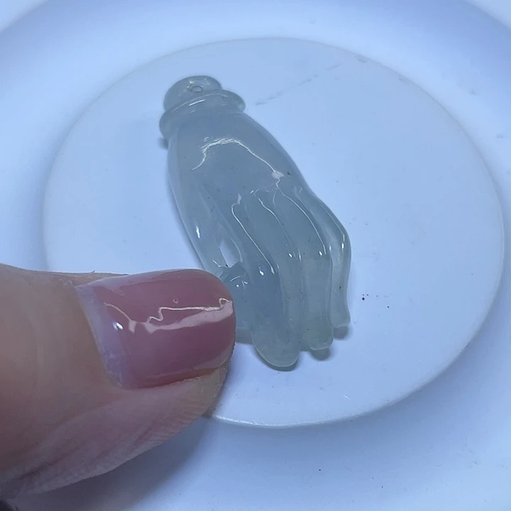 翡翠未镶嵌颈饰佛手吊坠