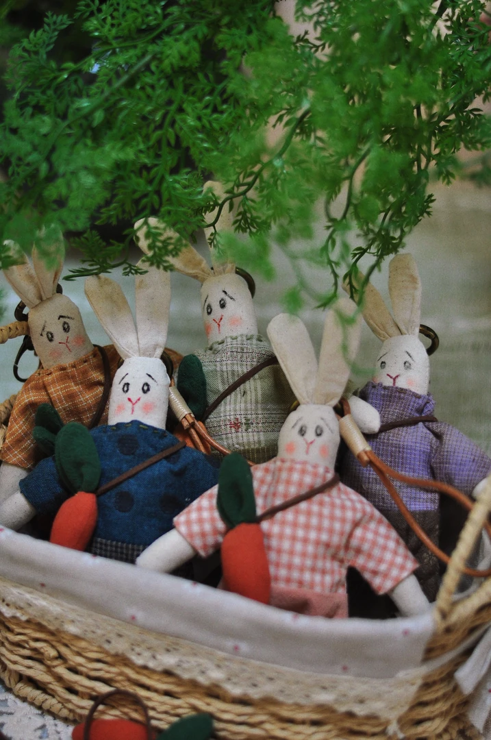 森系可爱乡村兔子挂件布艺玩偶手工diy材料包成品定制