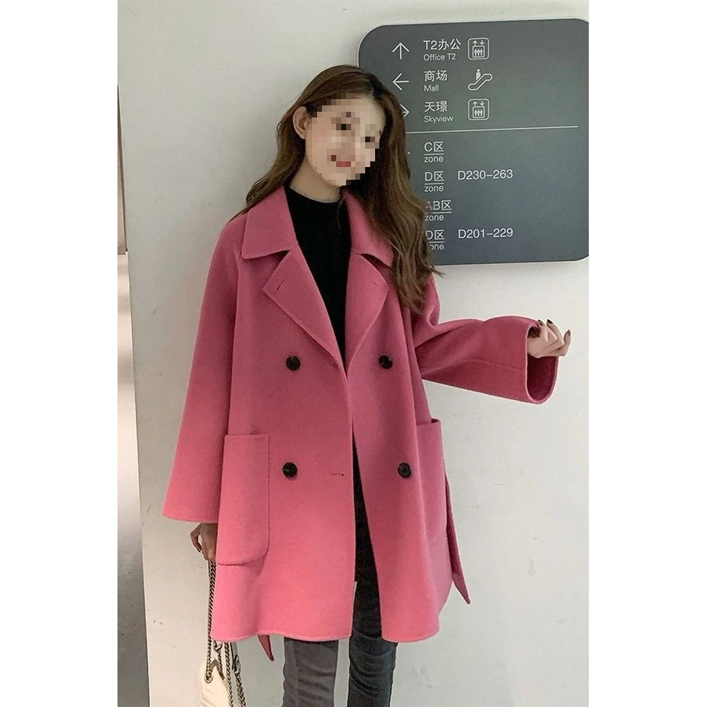 双层加棉2025冬装呢子大衣冬季新款韩版中长款宽松毛呢外套雪尼尔