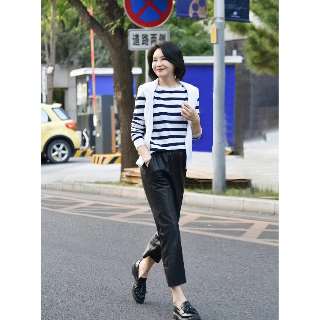 我是摩羯 新温柔水手 南毛80支精纺扬子纱羊毛18G条纹夏针织衫