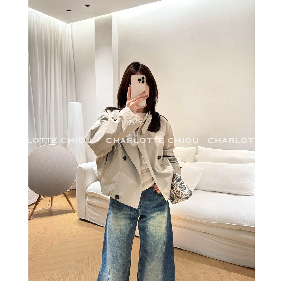 CHARLOTTE CHIOU风起新程 早春松弛感廓形短款风衣外套