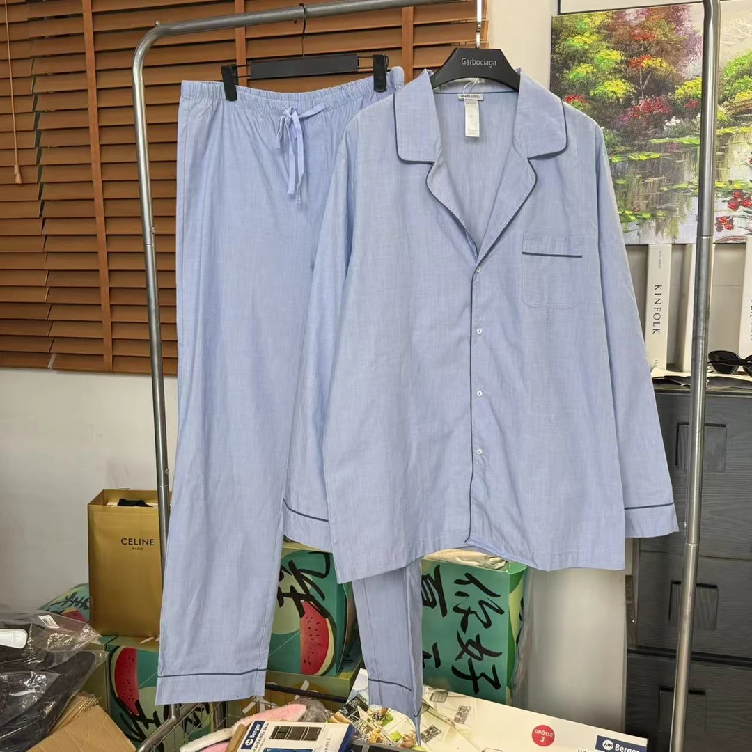 6624男士舒适宽松简约家居服套装