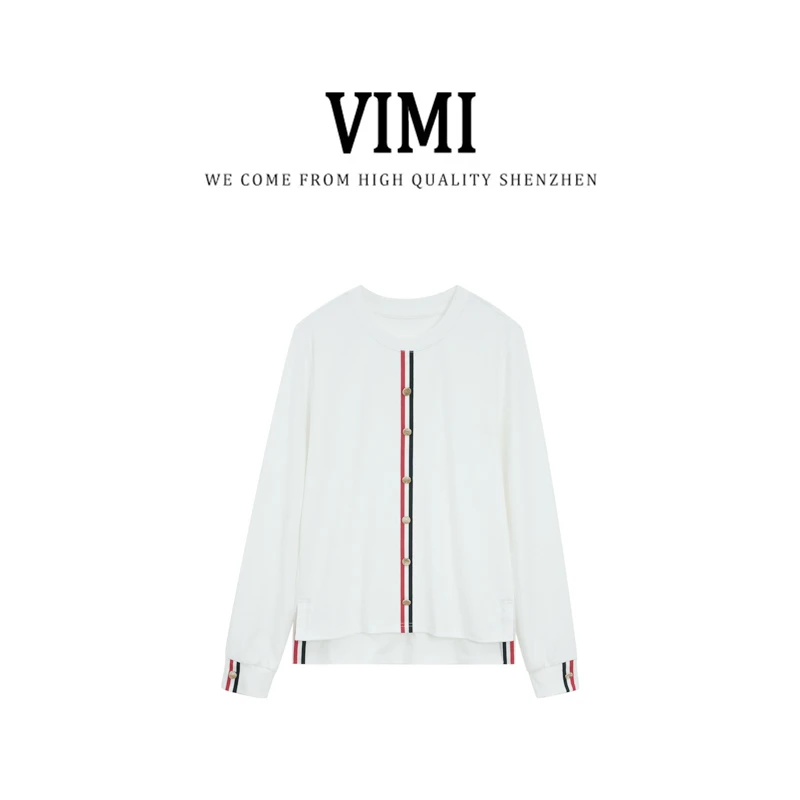 【都市林】秋季新款撞色彩条襟上衣 249WYZNS10642