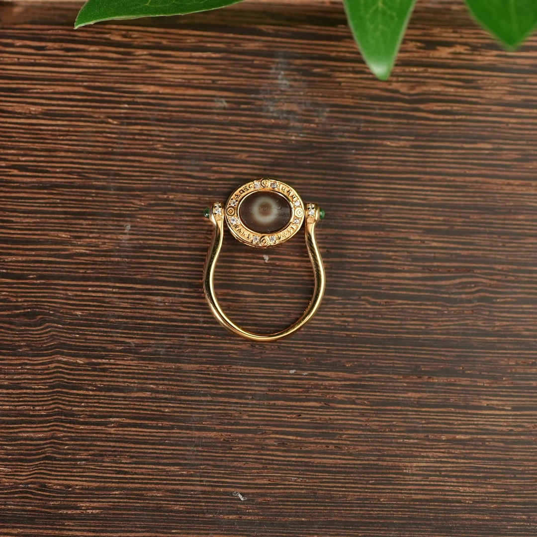 二十世纪中后期带眼玛瑙戒指【古珠精选】AAHAN2505201025