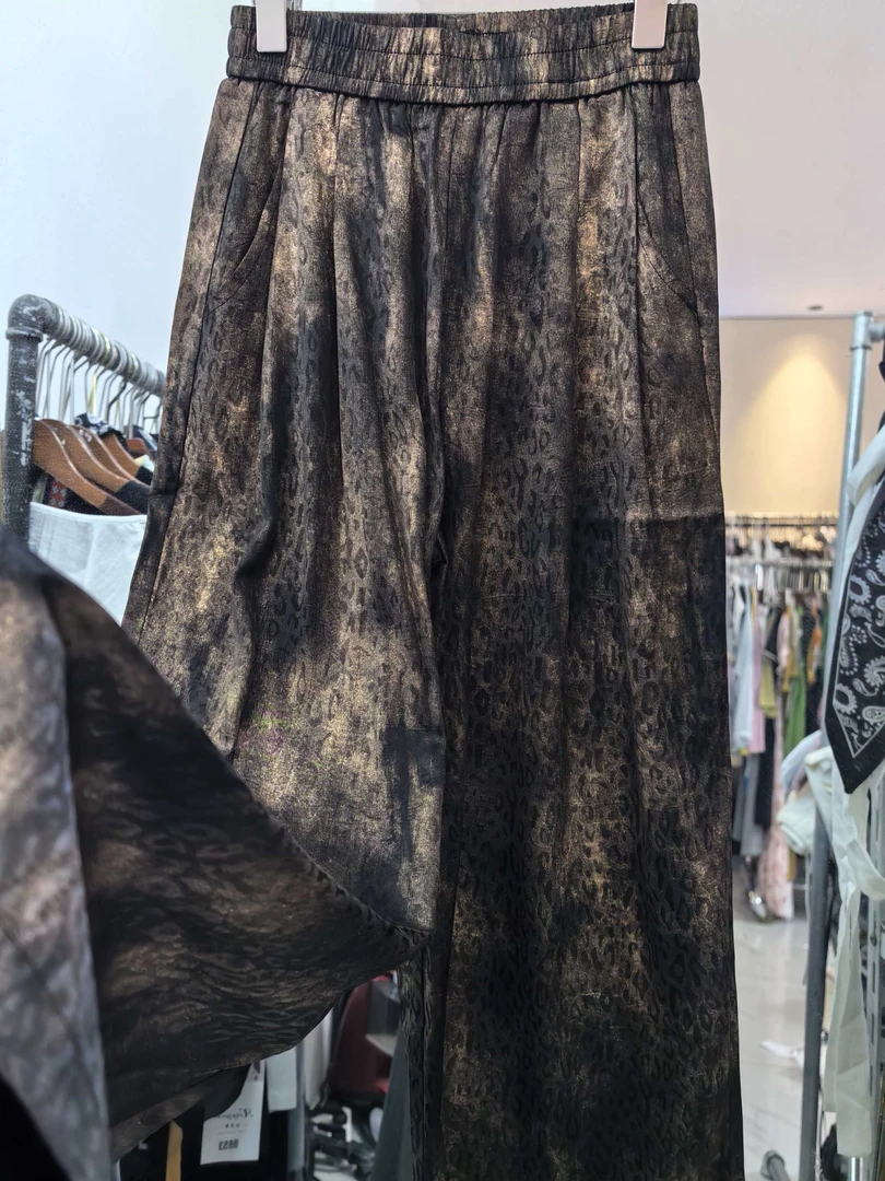 2583新款韩版时尚百搭显瘦高腰阔腿裤女