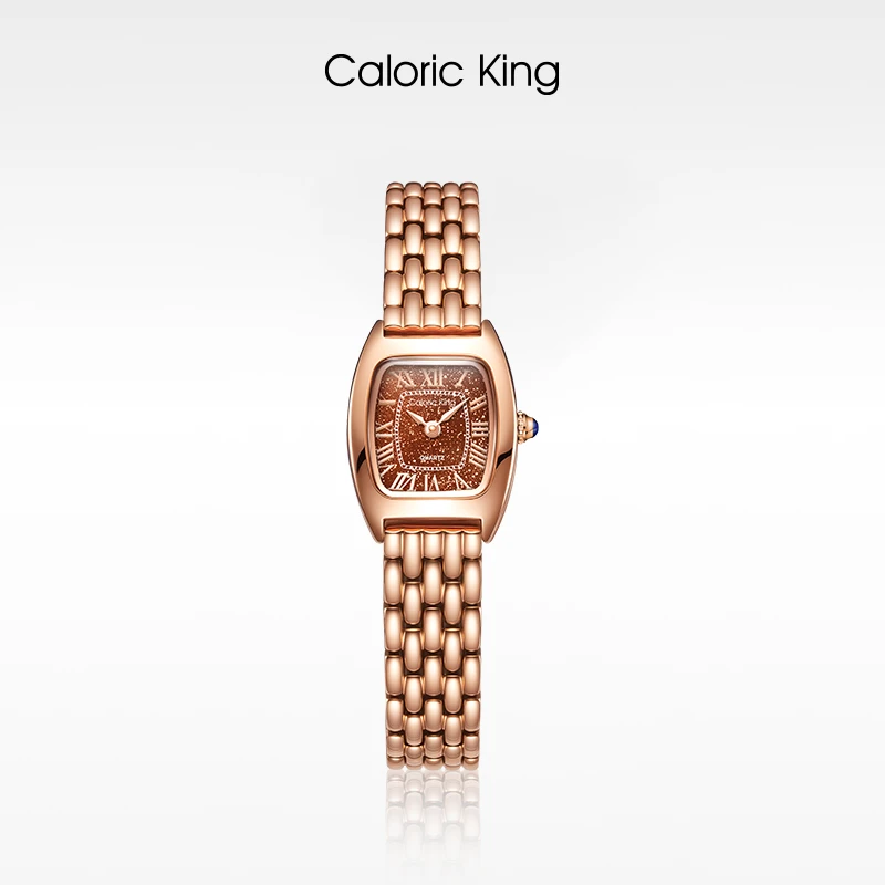 凯卡思CaloricKing【致简·小酒桶】精致方盘经典五金女孩手表女款