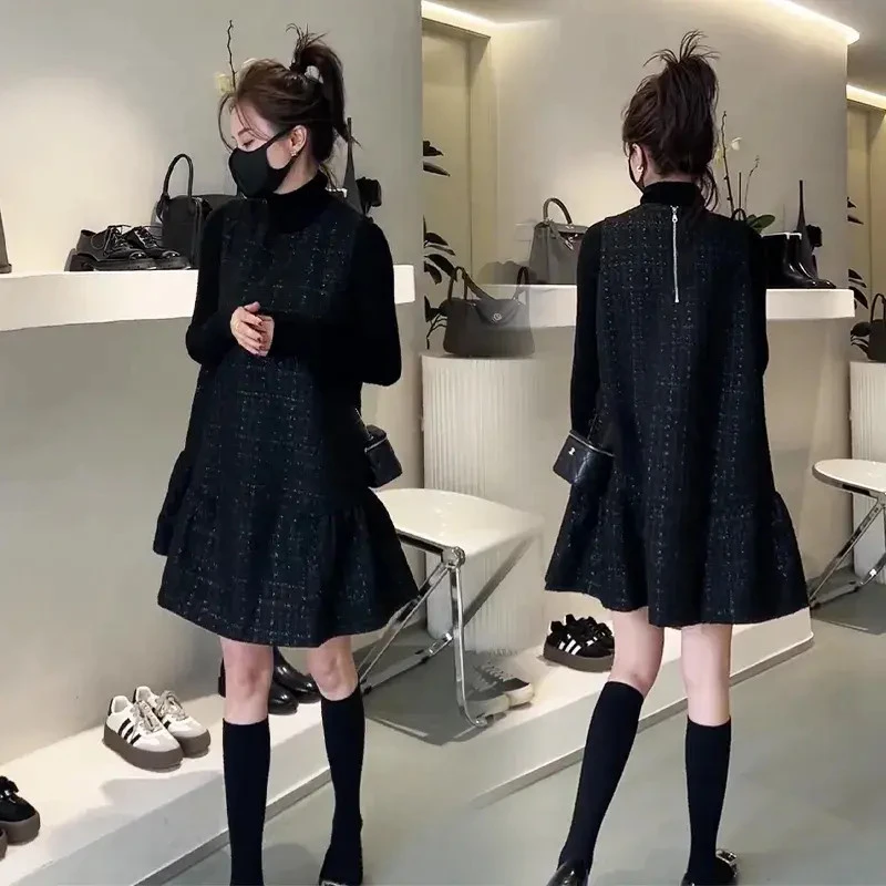 小香风马甲裙女早秋背心黑色亮丝百搭显瘦遮肉连衣裙轻奢高端女装