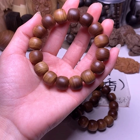 檀香木手串/手链檀香黑肉13/14横纹虎皮沉