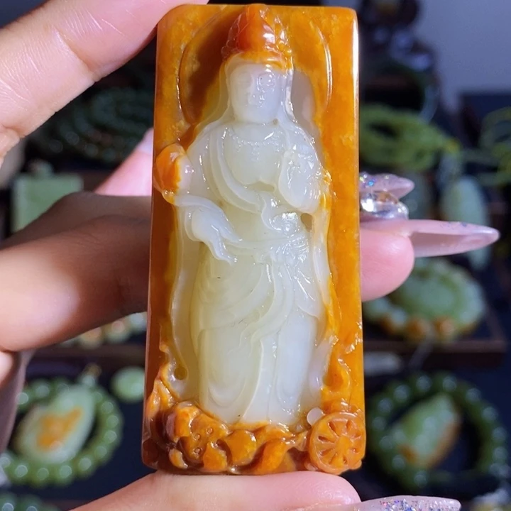 吊坠(不含链)未镶嵌和田玉健****乐
