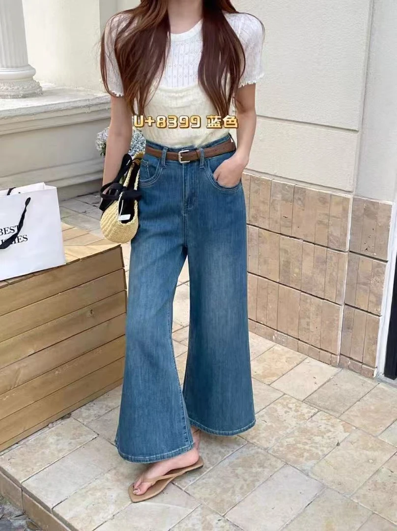 2025夏款孤品显瘦显高直筒百搭复古潮流牛仔裤设计感高质量