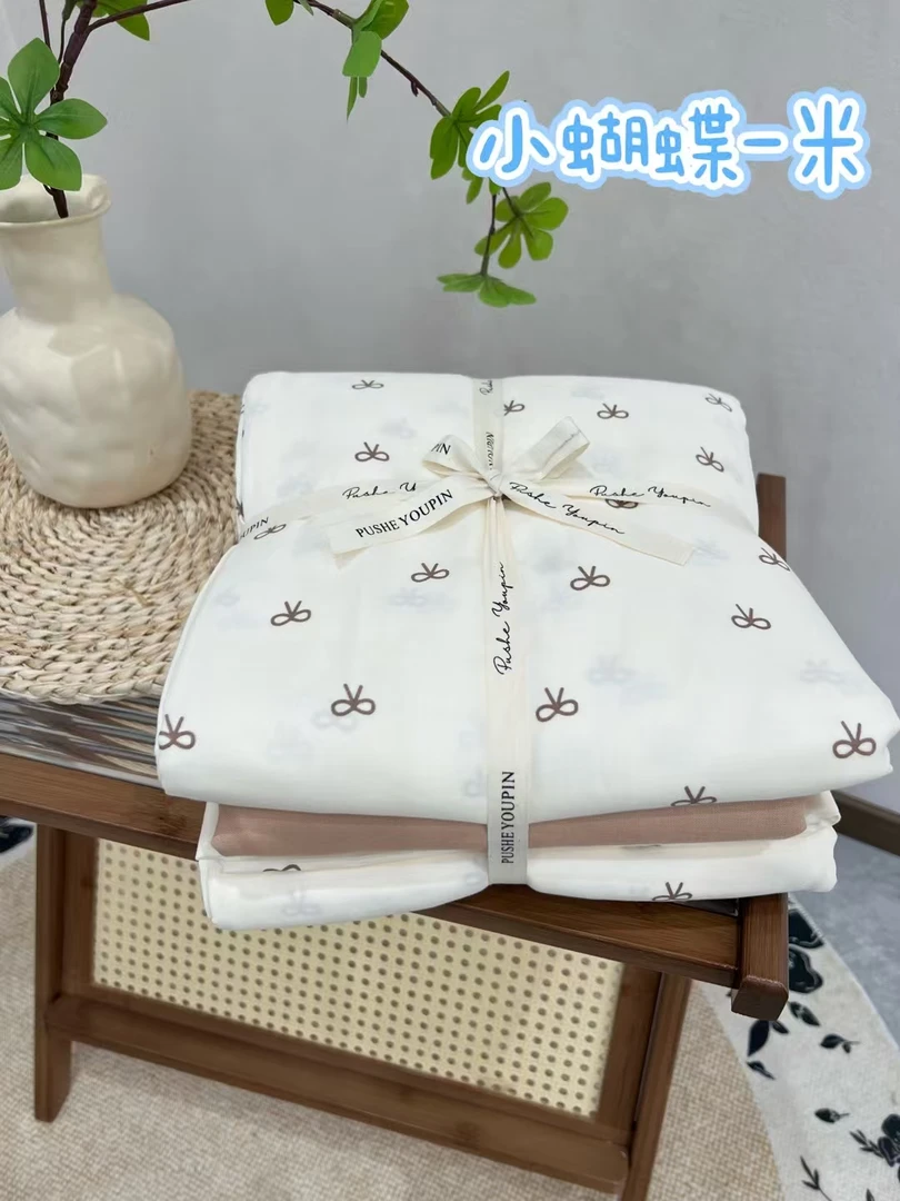 A类全棉双层纱加厚四件套床单被套纯棉纱布简约柔软透气印花棉质