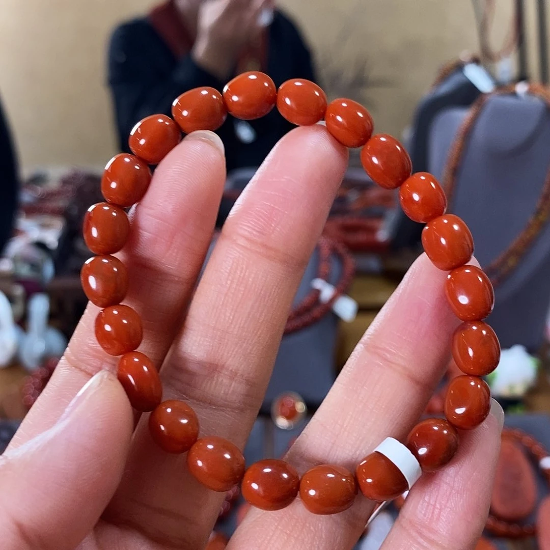 未镶嵌单圈7.5m m原矿南红玛瑙