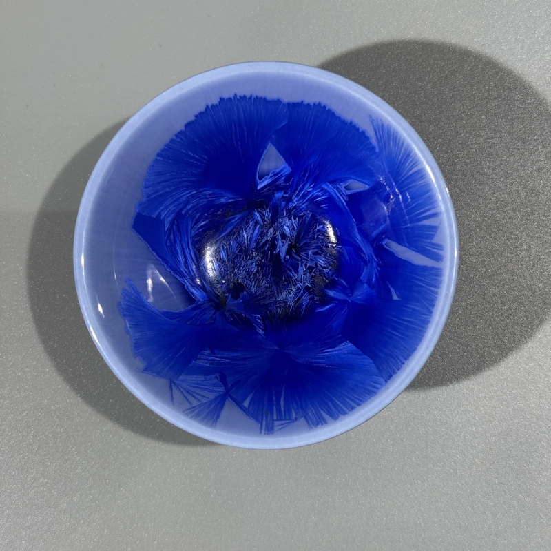 22号 克莱茵蓝 小斗笠 茶杯 杯子 孤品