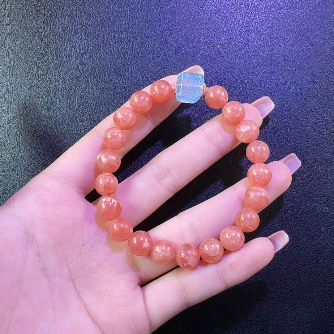 菱锰矿（红纹石）手链未镶嵌红纹石手链