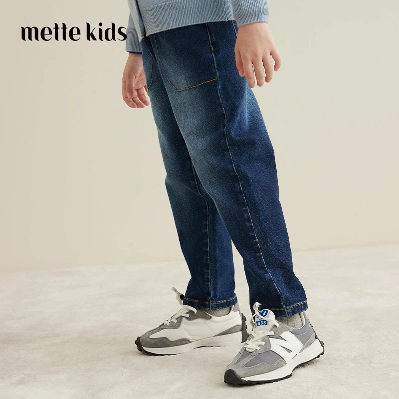 mettekids童装春秋款男童休闲牛仔裤男孩潮长裤帅气儿童休闲裤子