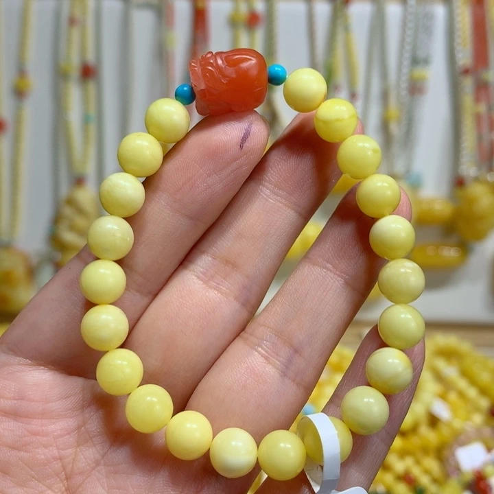 蜜蜡未镶嵌手链7.9mm