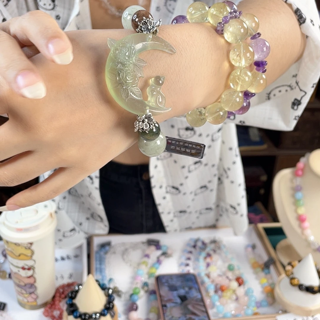 水晶手链银S925镀金镶嵌