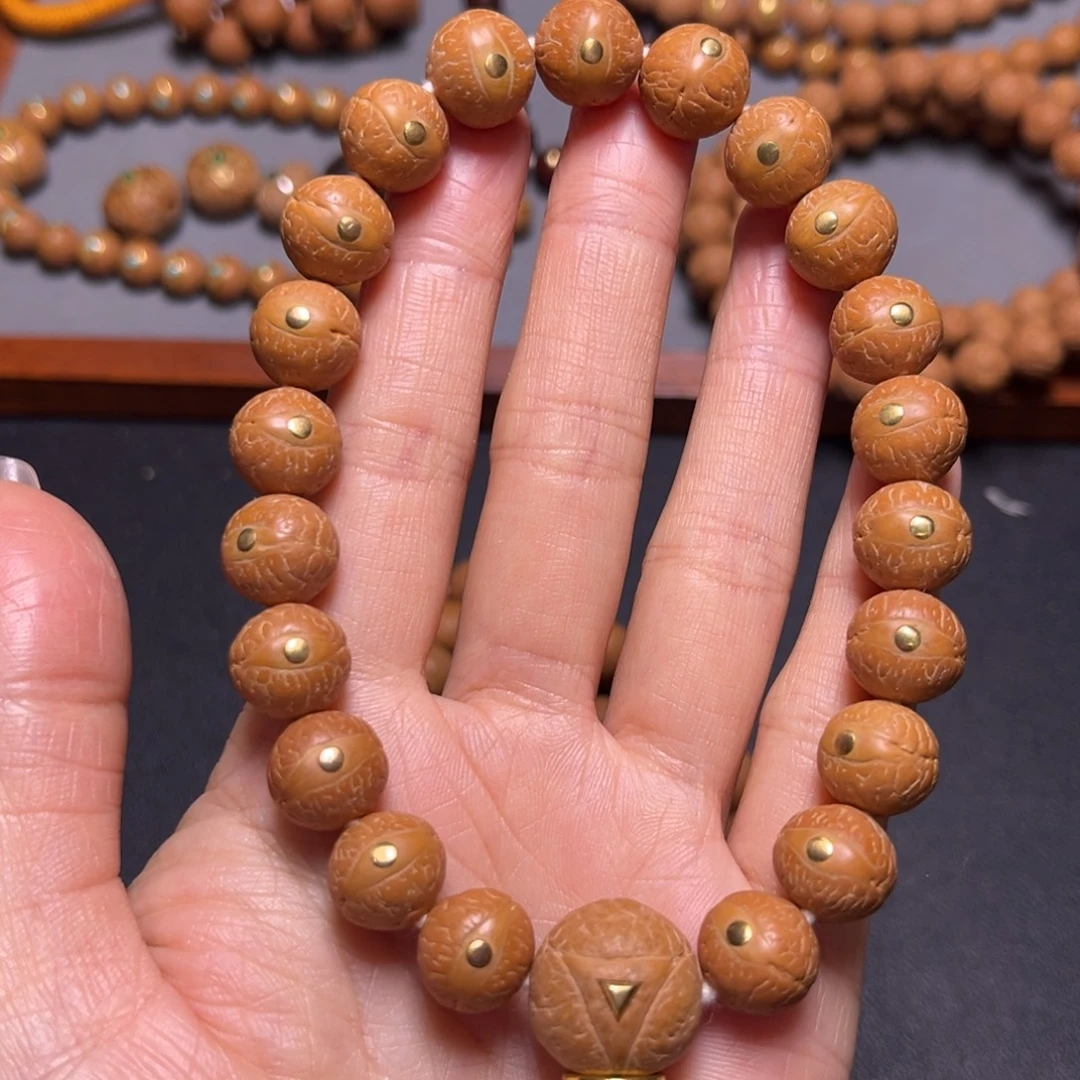 凤眼菩提吊坠12mm2025精品铜钉手串