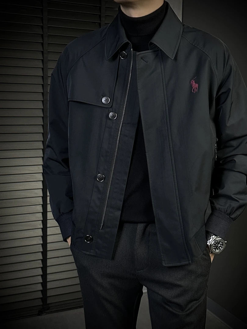 KING&GUCH秋季2025新款男士翻领时尚潮流休闲百搭夹克外套6891