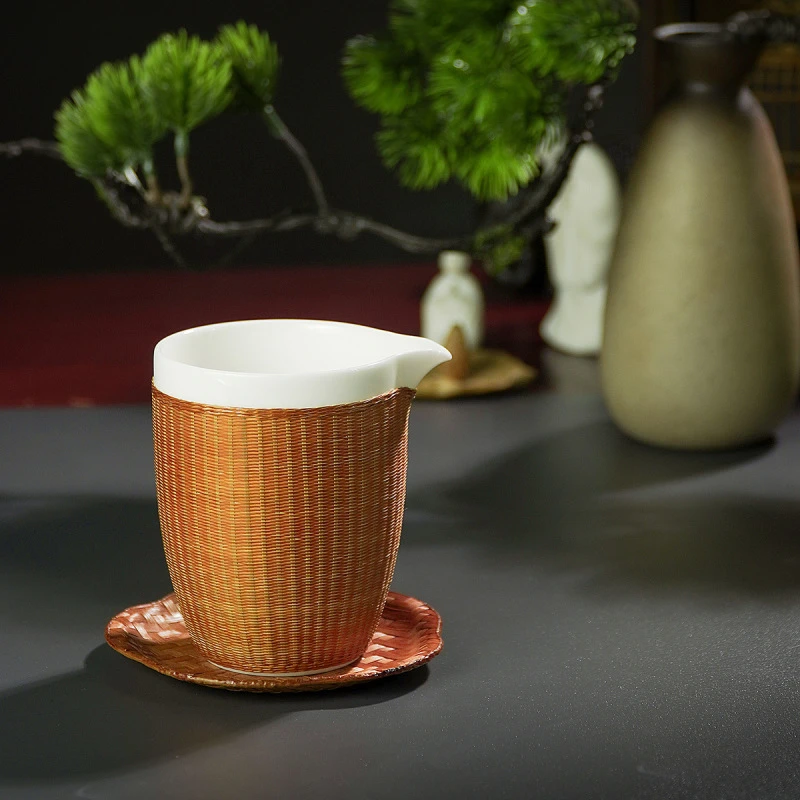 BZ027（林艺舎）精品竹丝扣瓷烤丝公道杯