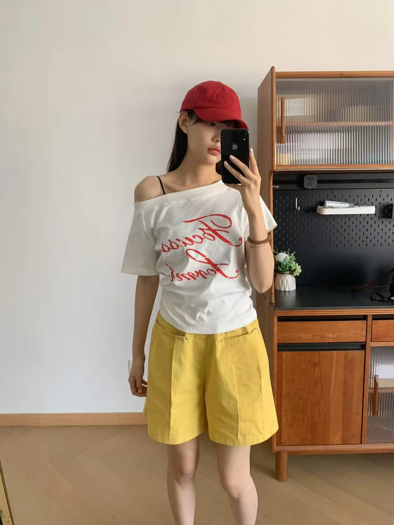 小雅姐姐 韩版捏褶大口袋百搭休闲短裤IR31