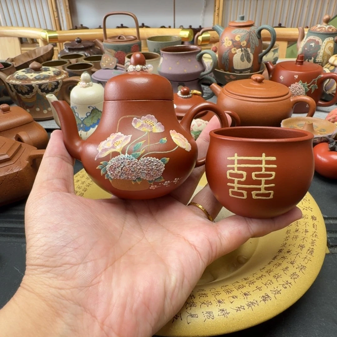 茶壶紫砂思婷朱泥120毫升