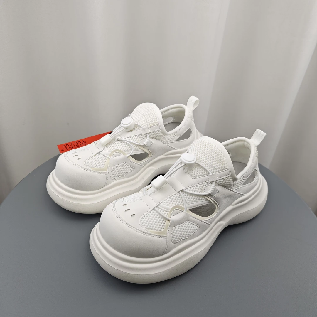 SGIRL TWTW大头厚底一脚蹬老爹鞋女潮2025新款镂空透气百搭休闲鞋