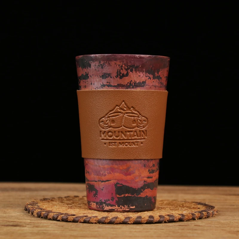 【铜小楼】复古做旧铜杯锤纹工艺烤色纯手工水杯茶杯茶具380cc大