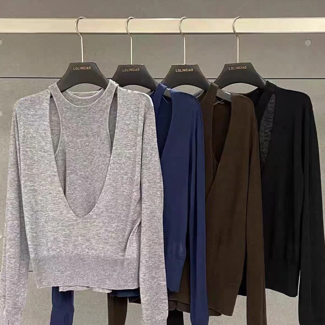 LIMCIAO正品秋季新款 真两件很细腻很好穿的洋气针织衫女