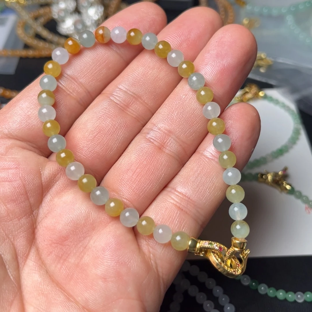 定制翡翠未镶嵌天然翡翠手串定制抛光