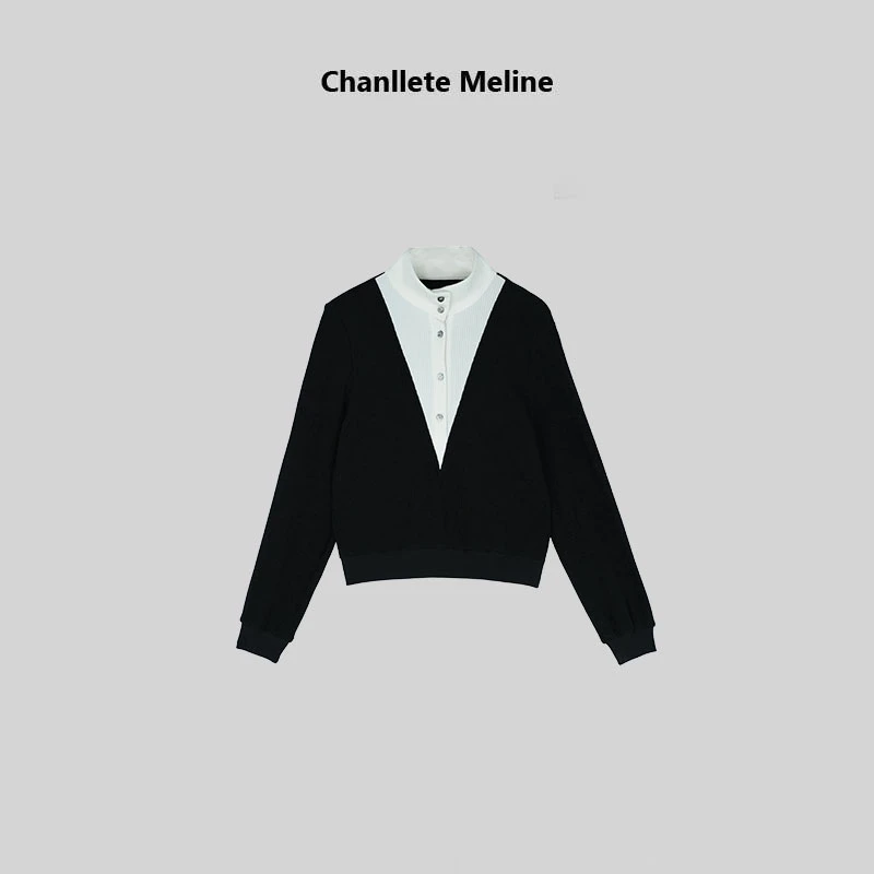 【Chanllete Meline】“春日幻想”假两件时尚针织上衣CMDT-9881