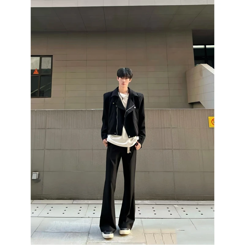 cleanfit垂坠感517版型微喇弯刀西裤男痞帅休闲直筒弹力冰丝裤子