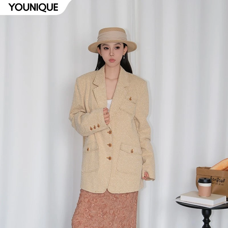 【ICE DUST】新品25早秋颗粒感口袋西装女