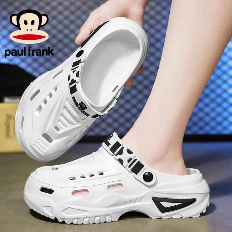 paul frank/大嘴猴洞洞鞋男夏季镂空透气包头拖鞋男户外休闲凉拖