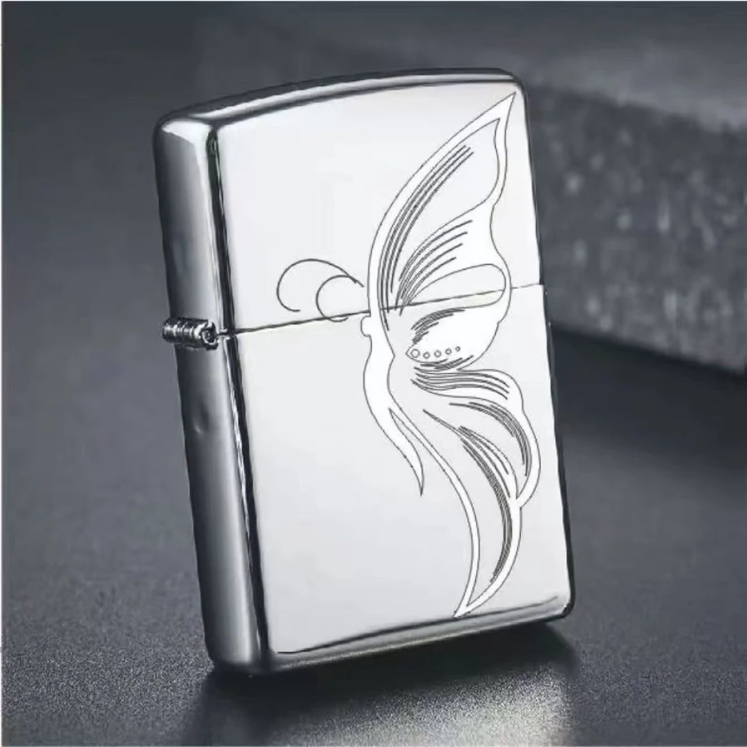 【冰半蝶】煤油打火机个性高端金属高颜值创意款打火机翻盖高档礼物