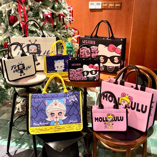 mollylulu叮当宝宝托特包卡通妈咪包时尚手拎包轻便亲子包ins
