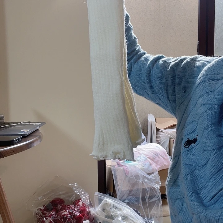 三醋酯纤维日单羊白色袜套539