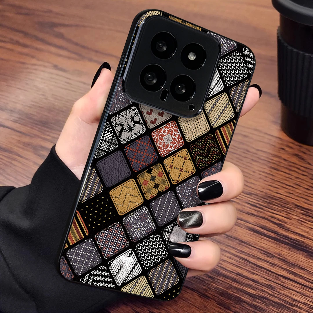 适用小米15pro手机壳小羊皮五彩图腾男女款复古时尚ins高级感小众