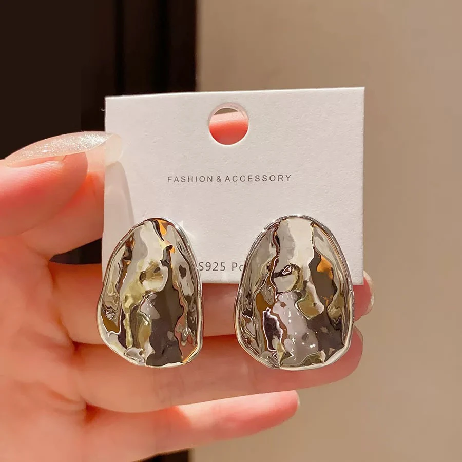 不锈钢耳饰 欧美夸张不规则金属耳环2025年新款小众设计气质耳饰