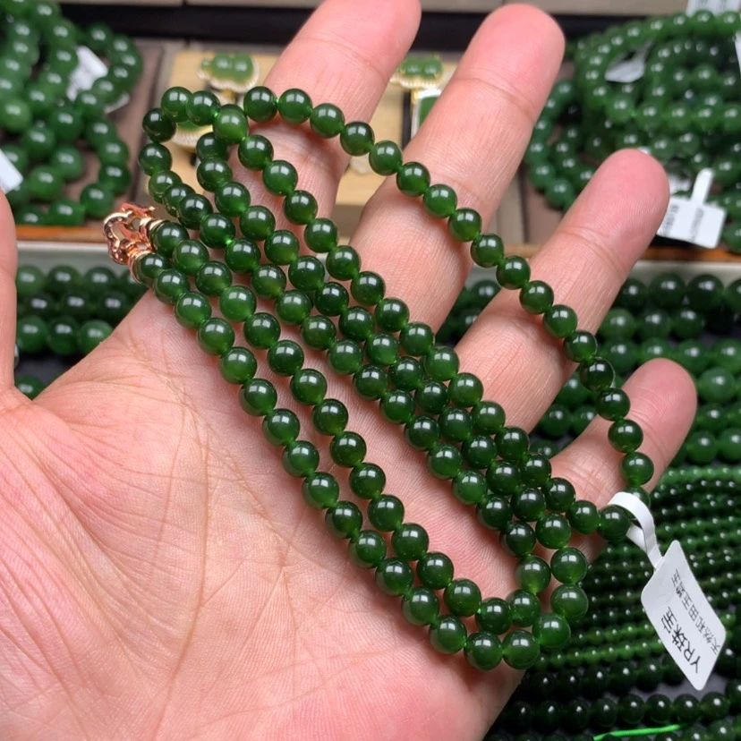 【闪购商品】颈饰未镶嵌和田玉（碧玉）蓝*瑰6