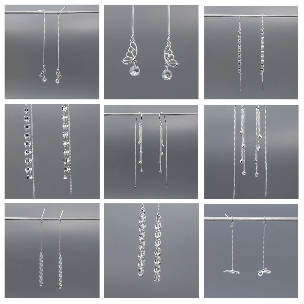 足银耳饰 叮当银饰流苏耳线时尚气质百搭长款耳线纯首饰女款