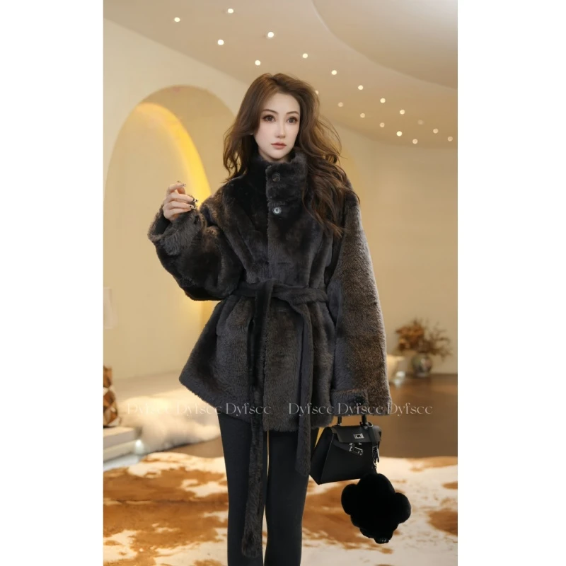 DYFS CC 2025  |    进口拉贡羊皮毛一体外套50898