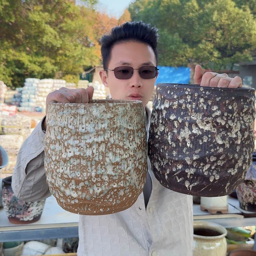 紫砂花盆口18高21（一个蛋壳泡泡