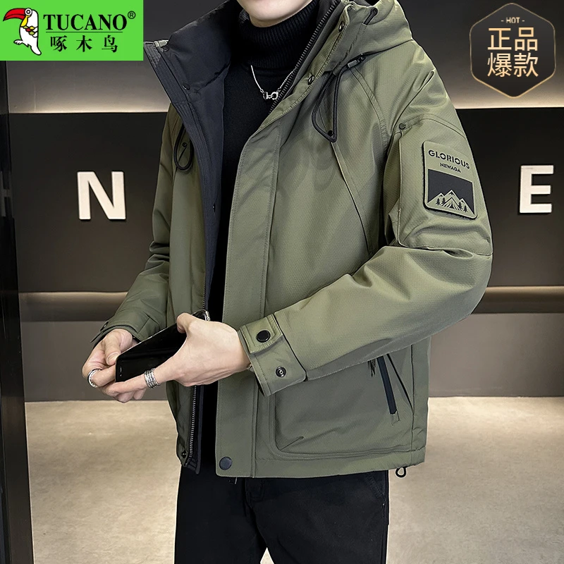 TUCANO/啄木鳥男士加厚棉服2025冬季加厚宽松户外工装连帽潮流款