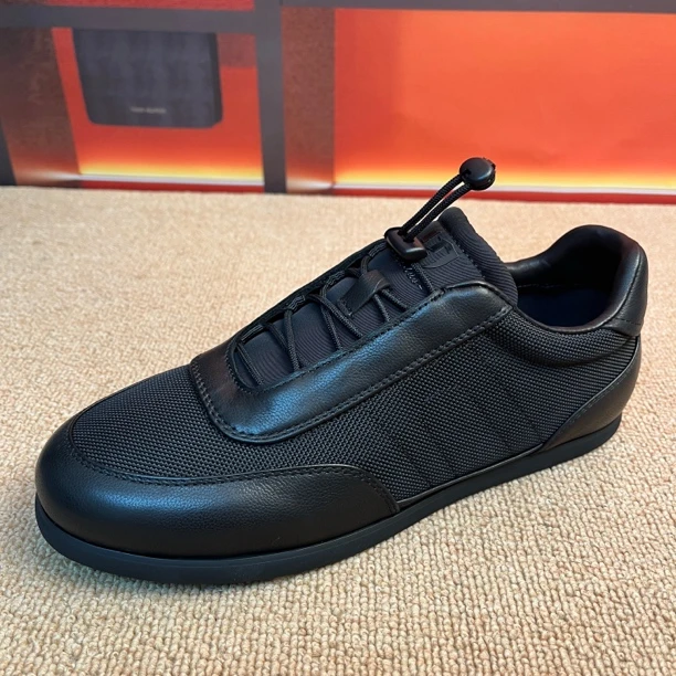 82-3（单鞋D）广州秋季新款纯皮配科技布男鞋