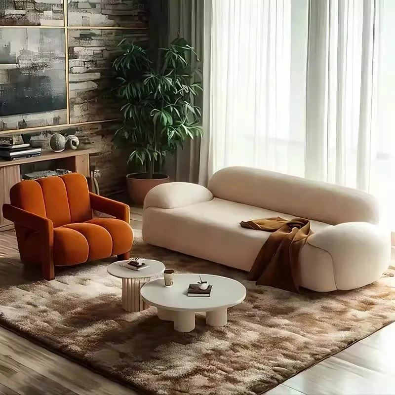 2025新款沙发客厅小户型设计师家具休息区接待奶油风沙发客厅家用