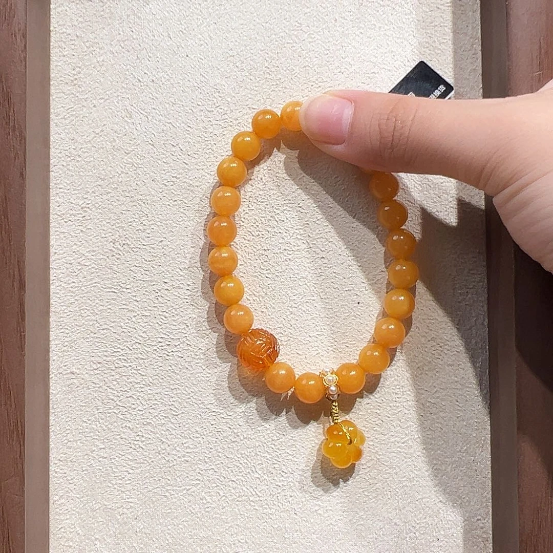 手链琥珀未镶嵌8mm蜜蜡手串