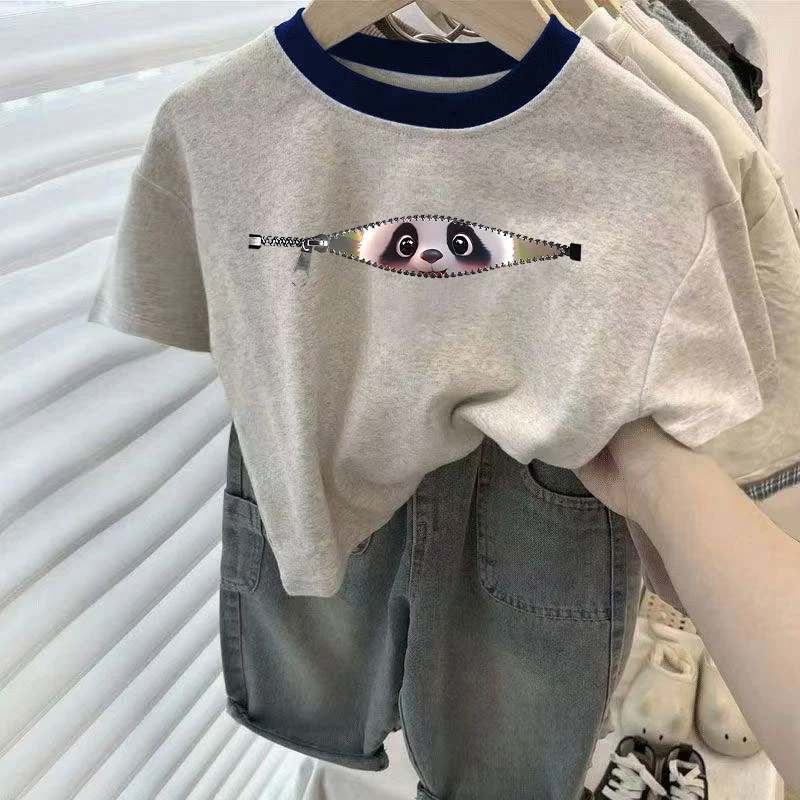 儿童服装短袖t恤2025新款夏季中小童装潮牌男女童纯棉体恤上衣服