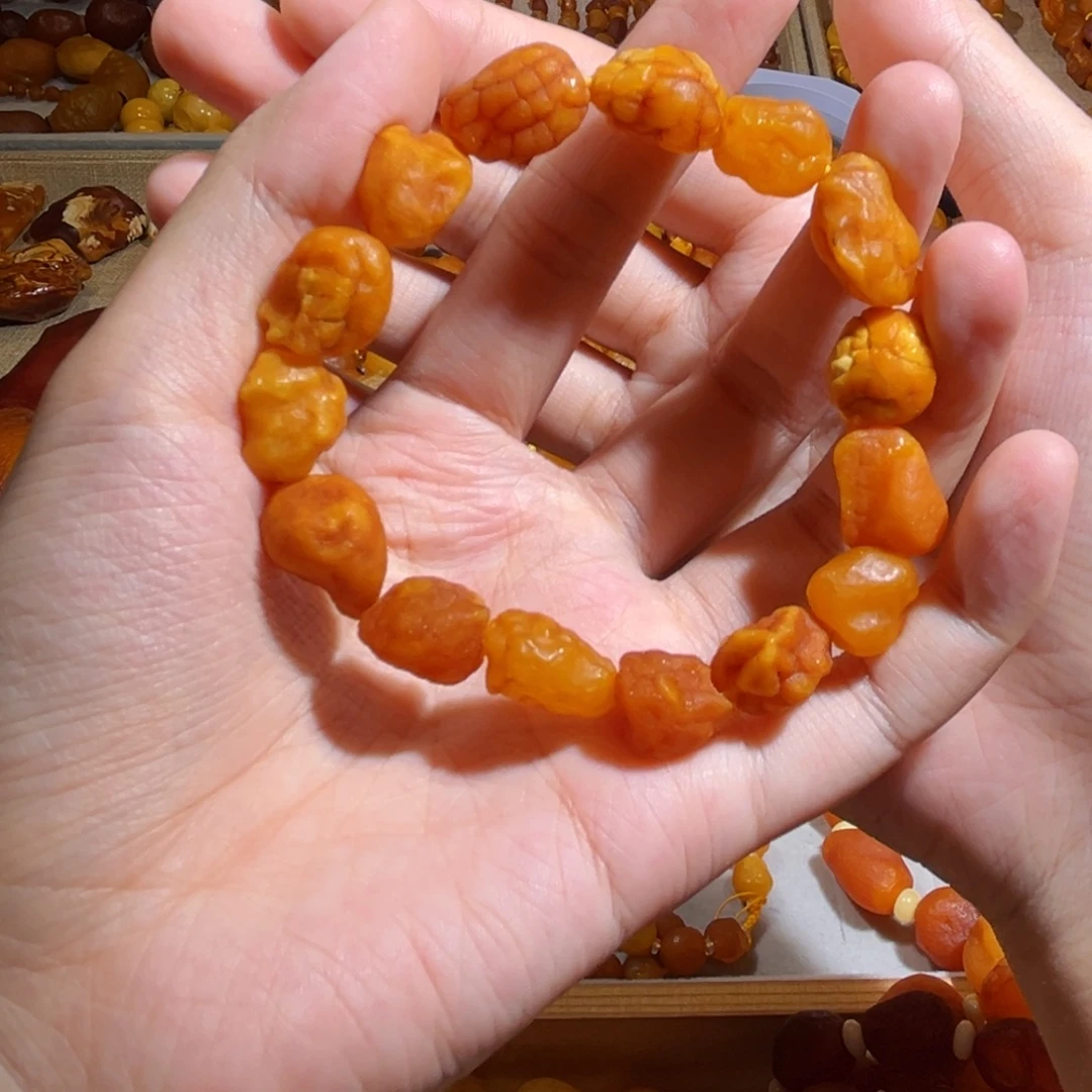 琥珀未镶嵌手链蜜蜡海漂手串